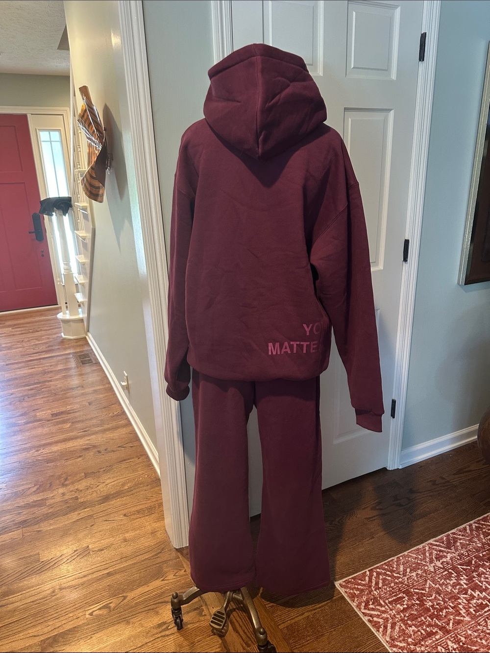 NWOT Comfort Clothing plum Maroon Hoodie & Sweatpants Set Sz M unisex - Picture 6 of 13